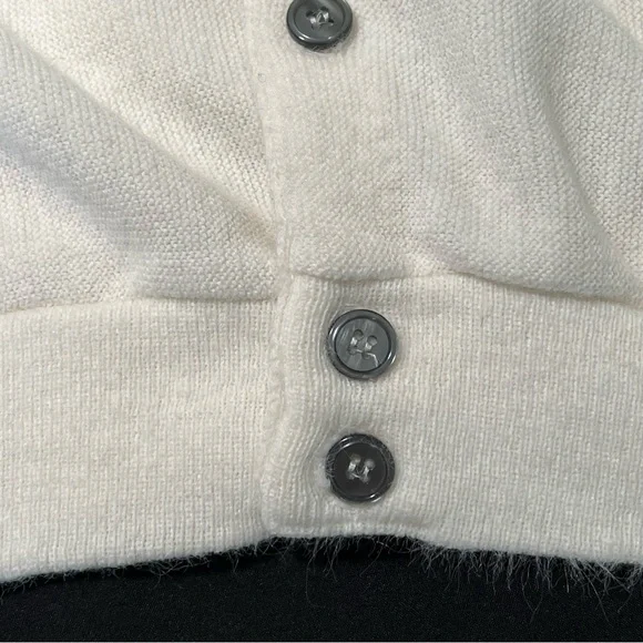 VINTAGE Button Down Cardigan Sweater - Eggshell White by CARMEL Made in USA - Picture 10 of 16